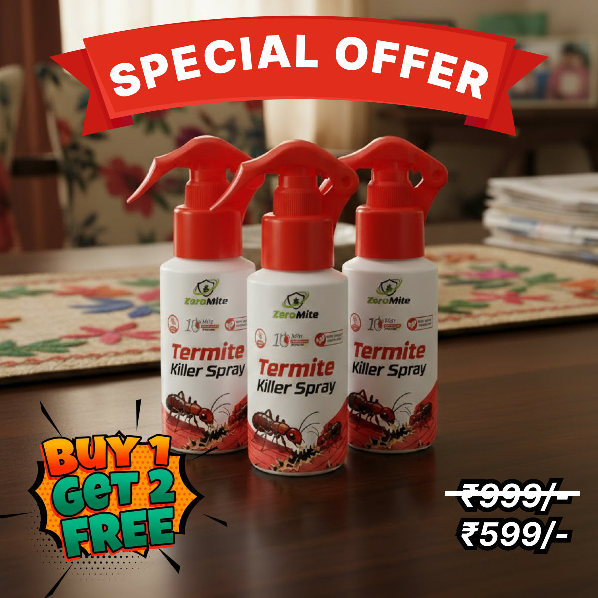 ZeroMite Termite Killer Spray (Buy 1 Get 2 FREE) 🔥